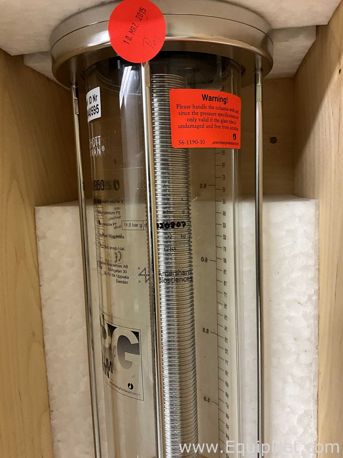 lote de  3 Coluna de Cromatografia Amersham Pharmacia Biotech Inc BPG 200/500