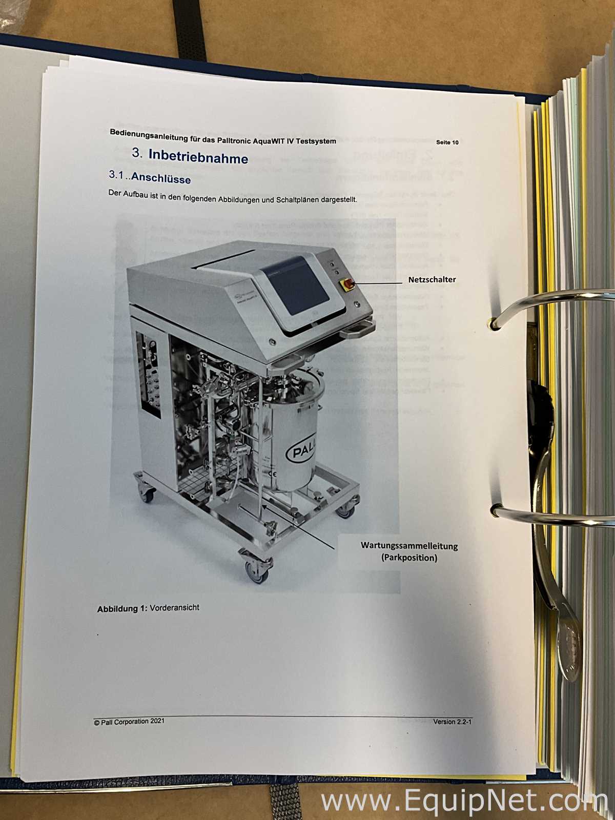 Unused Pall Life Sciences Palltronic AquaWIT IV Filter Integrity Test System