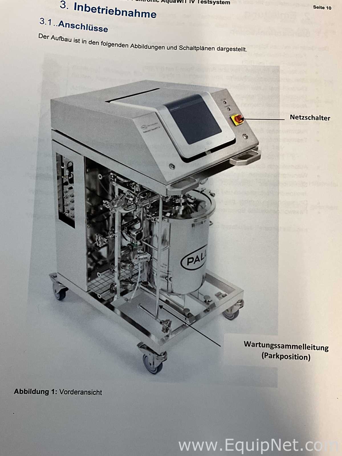 Unused Pall Life Sciences Palltronic AquaWIT IV Filter Integrity Test System