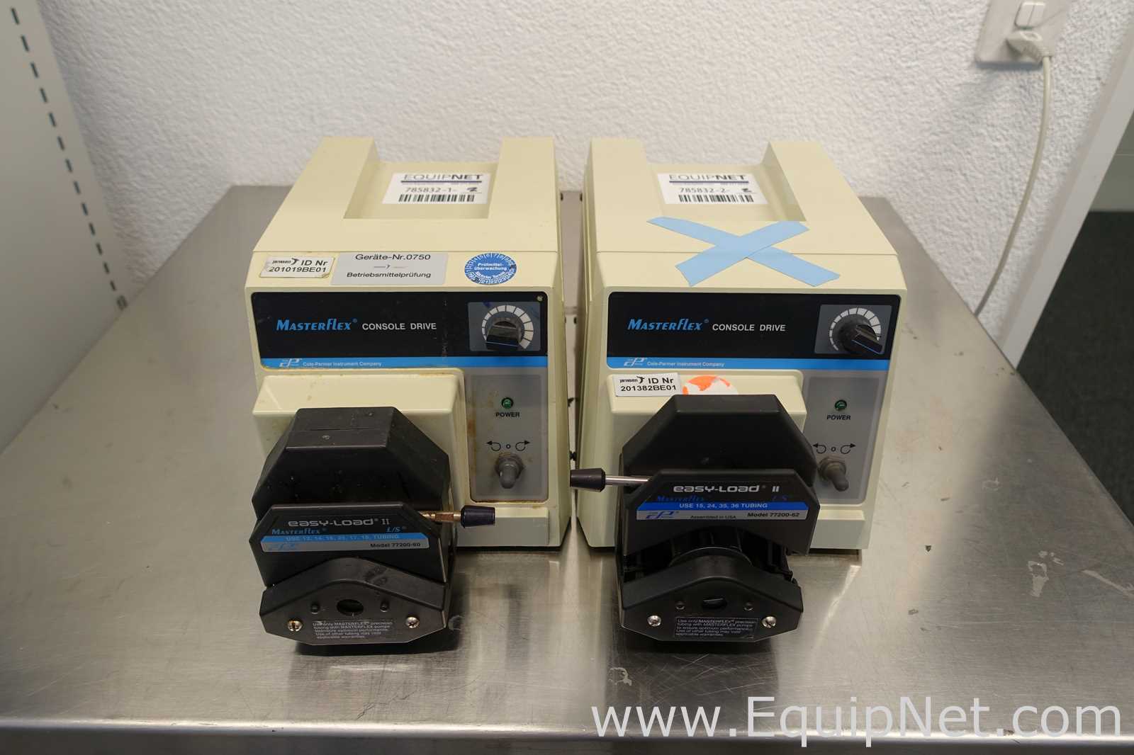 Lot of 2 Cole-Parmer Masterflex LS Peristaltic Pumps Console Drive and Easy-Load II Heads