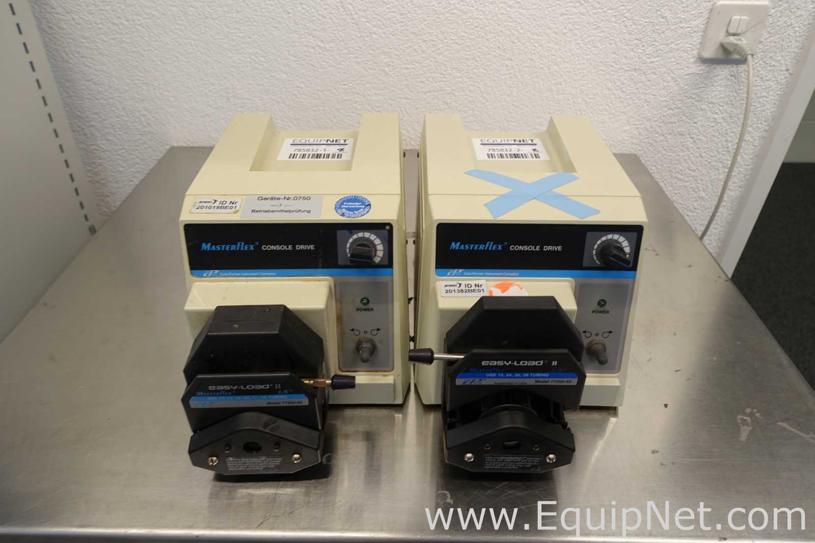 Lot of 2 Cole-Parmer Masterflex LS Peristaltic Pumps Console Drive and Easy-Load II Heads