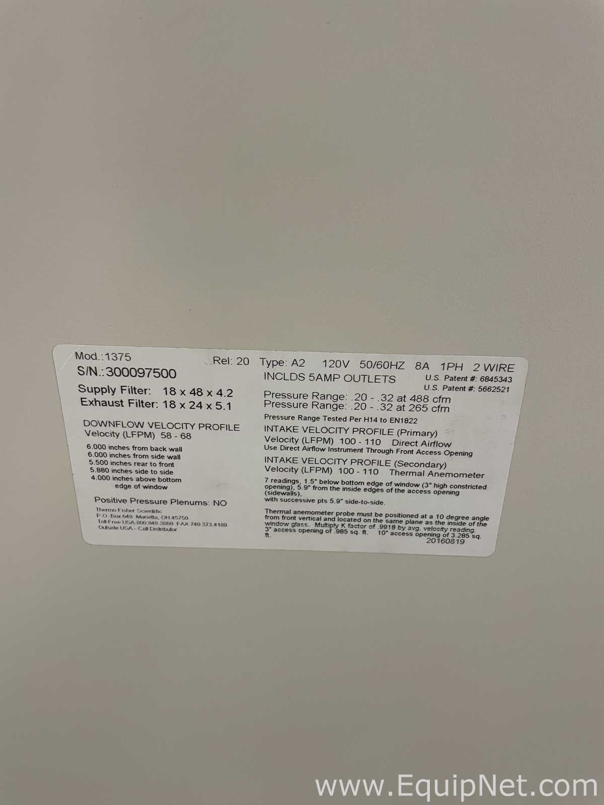 Cabina de Seguridad Biológica Thermo Scientific 1375