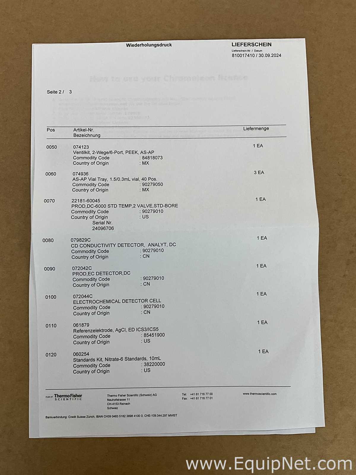 Unused ThermoFisher scientific Dionex ICS 6000 Ion Chromatography HPIC System