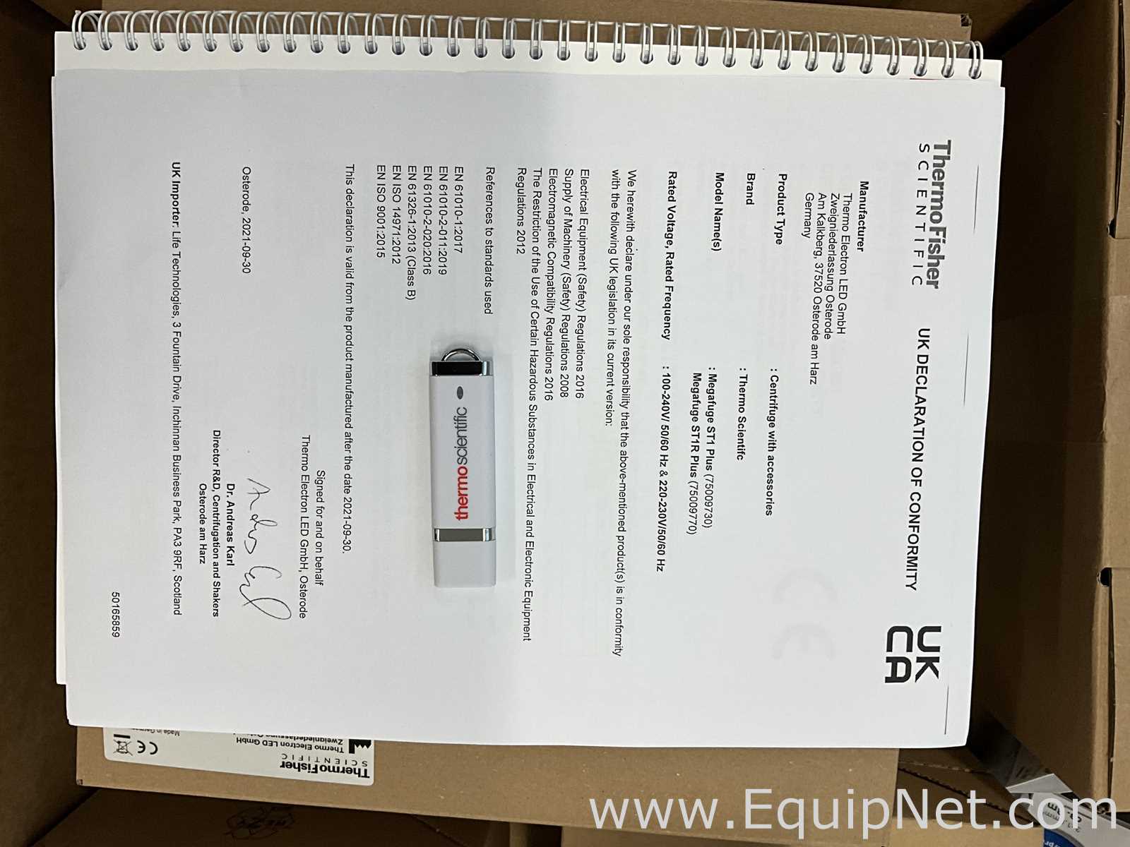 Unused ThermoFisher Scientific Megafuge ST1R Plus Centrifuge