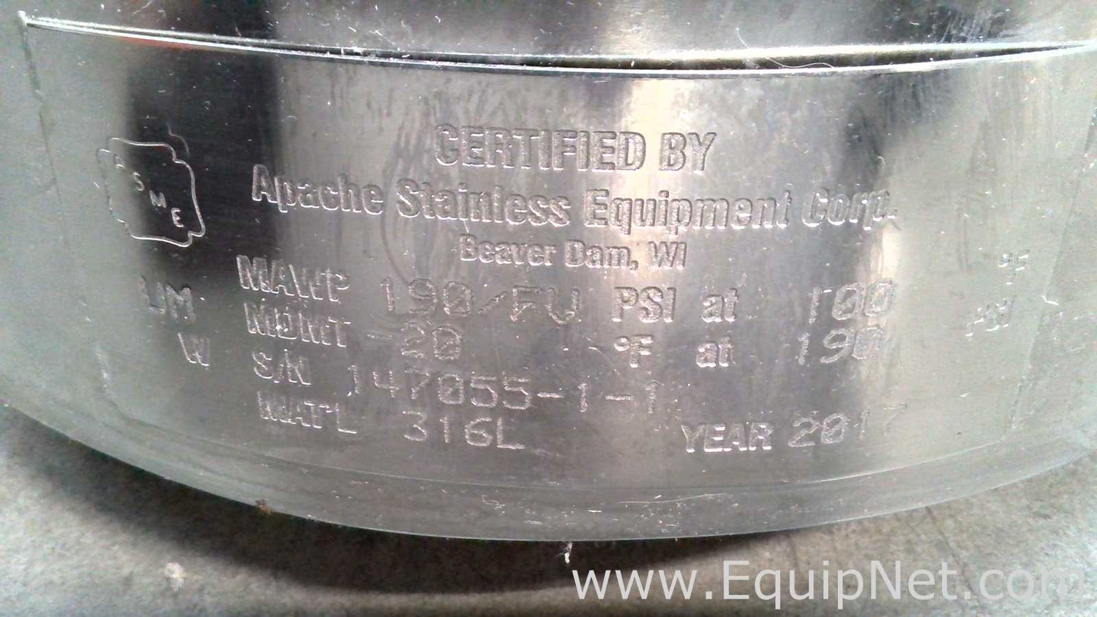 Lot of 2 Apache Stainless Equipment Stainless Steel Pressure Vessels