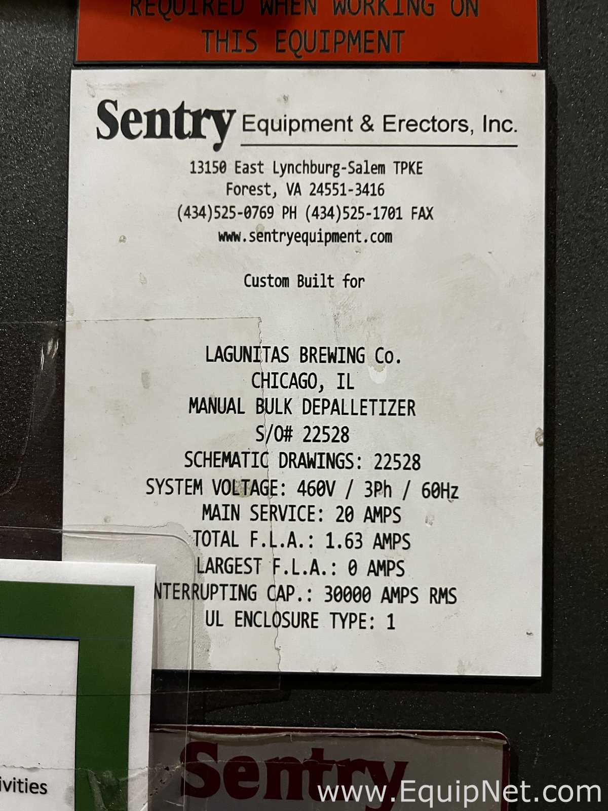 Paletizador Sentry Equipment And Erectors, Inc. 