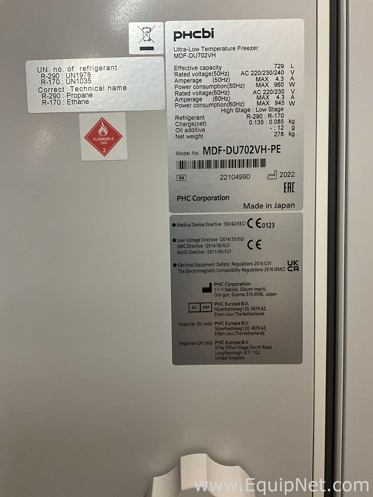 Unused PHCBI MDF-DU702VH-PE VIP Eco Ultra-Low Temperature Freezer