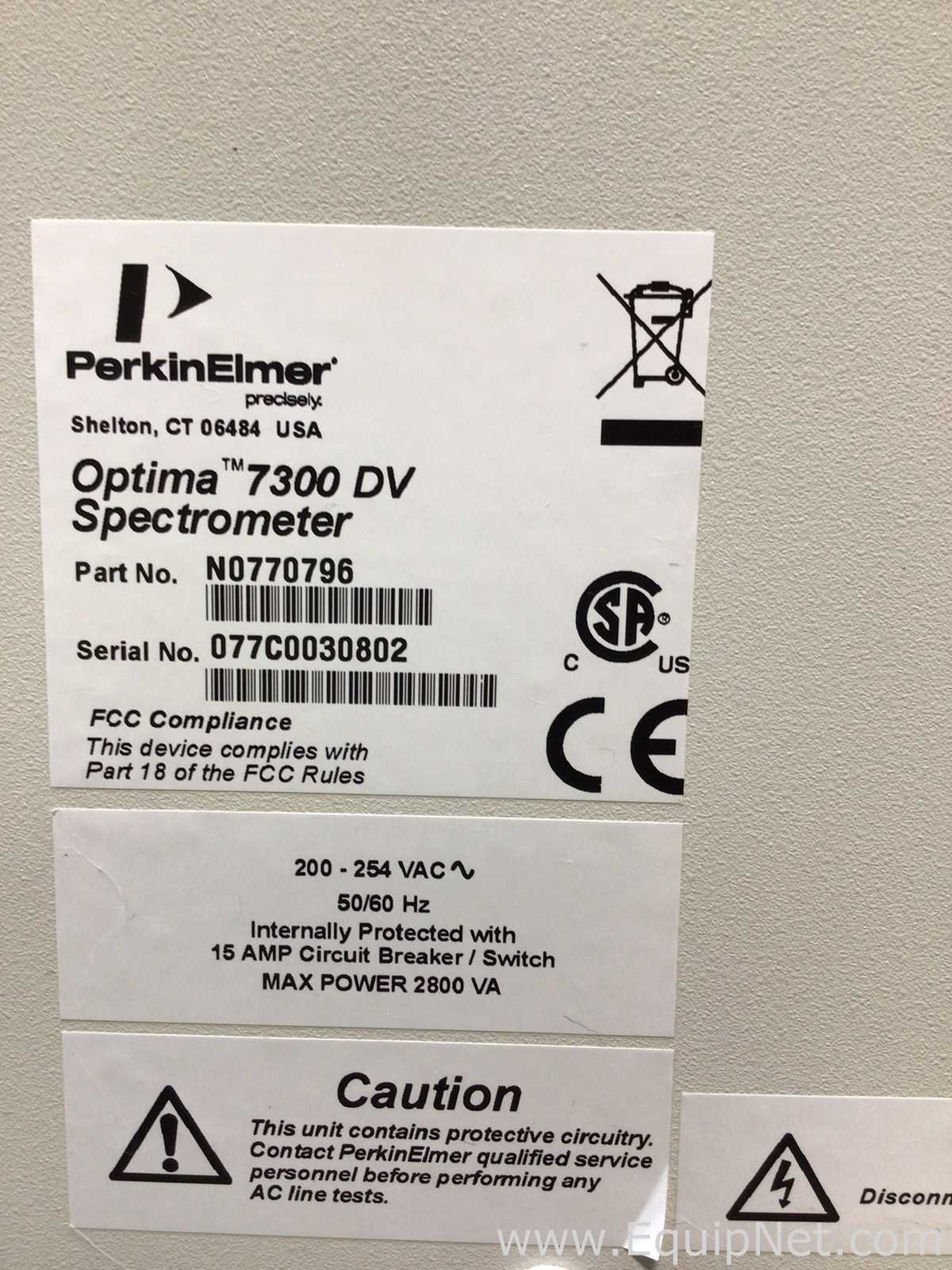 Espectrómetro Perkin Elmer Optima 7300 DV
