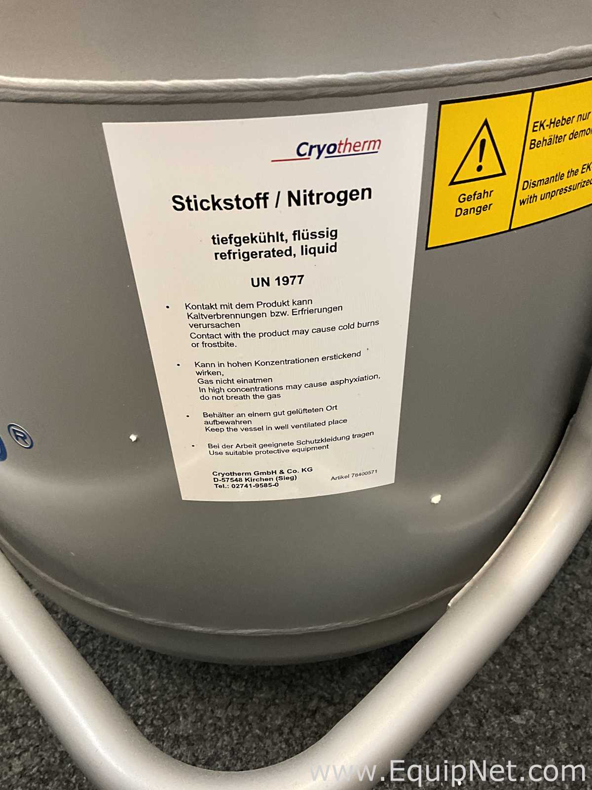 Tanque Cryotherm GmbH  Requisitos de Ar 50 L
