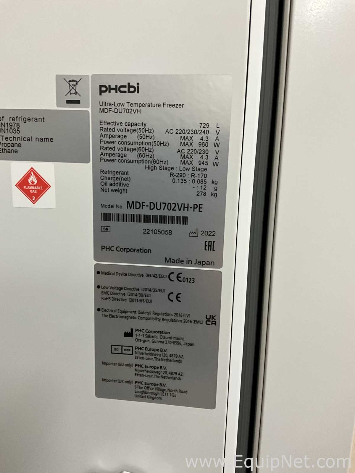 Unused PHCBI MDF-DU702VH-PE VIP Eco Ultra-Low Temperature Freezer