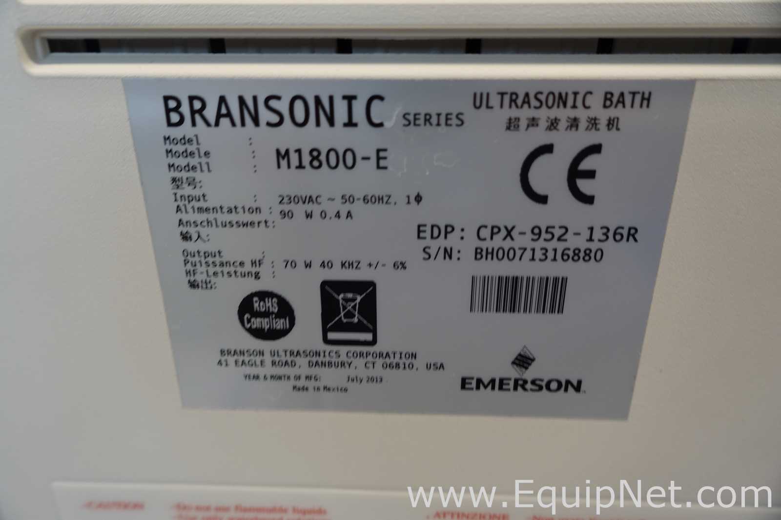 Branson M1800E Ultrasonic Bath with Mechanical Timer