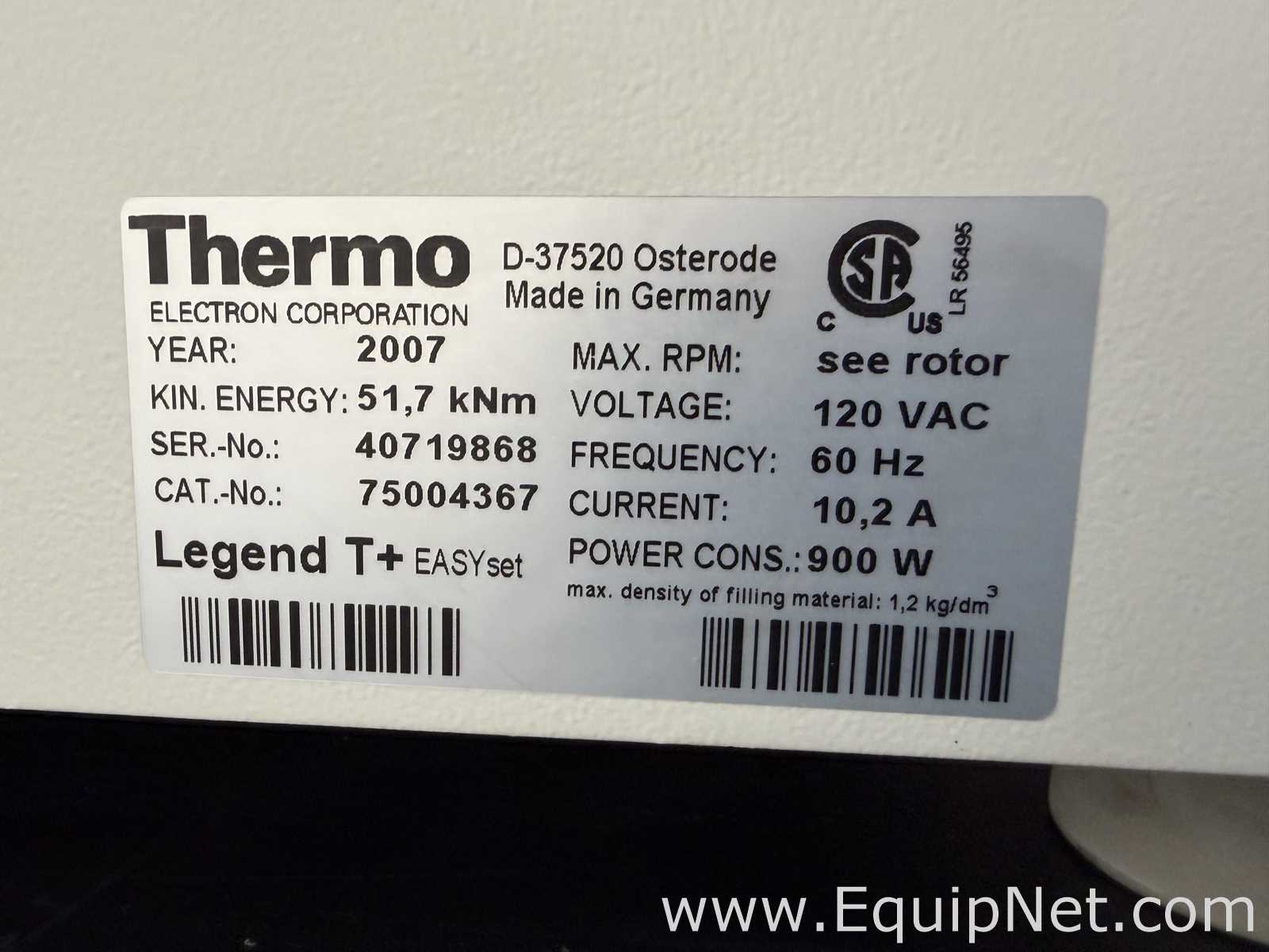Thermo Electron Corporation Legend T Plus General-Purpose Benchtop Laboratory Centrifuge