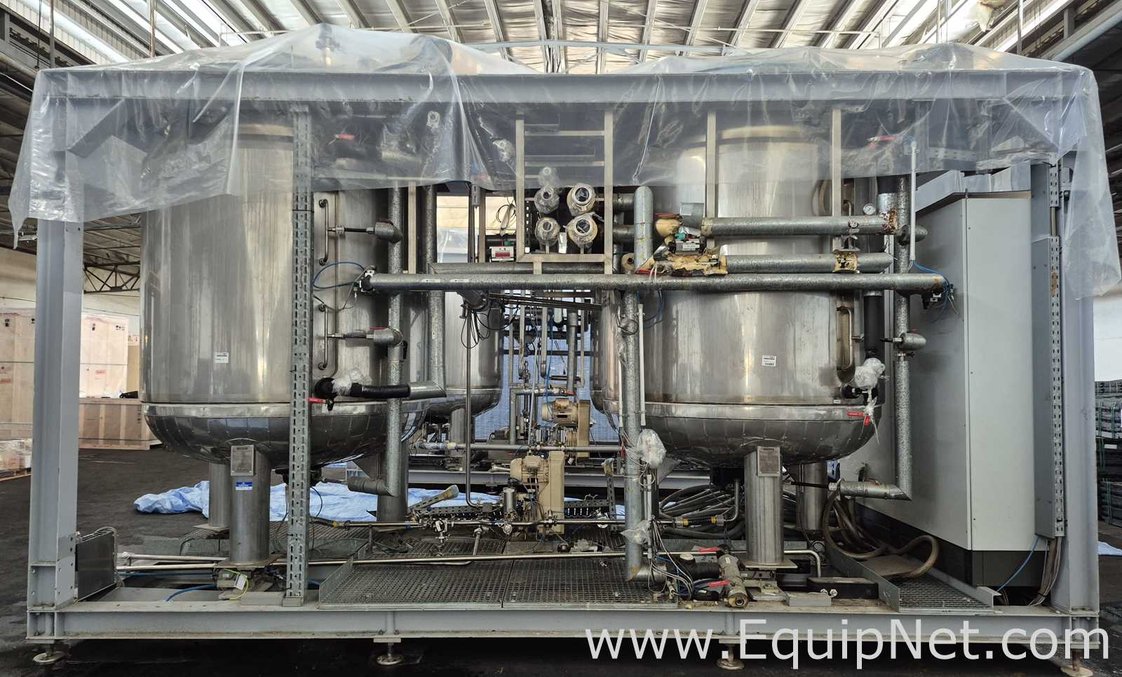 NETZSCH Milling Extension Skid 2-2 - Two 4,000 L Mixing Tanks with Tornado Pump and Control Panel