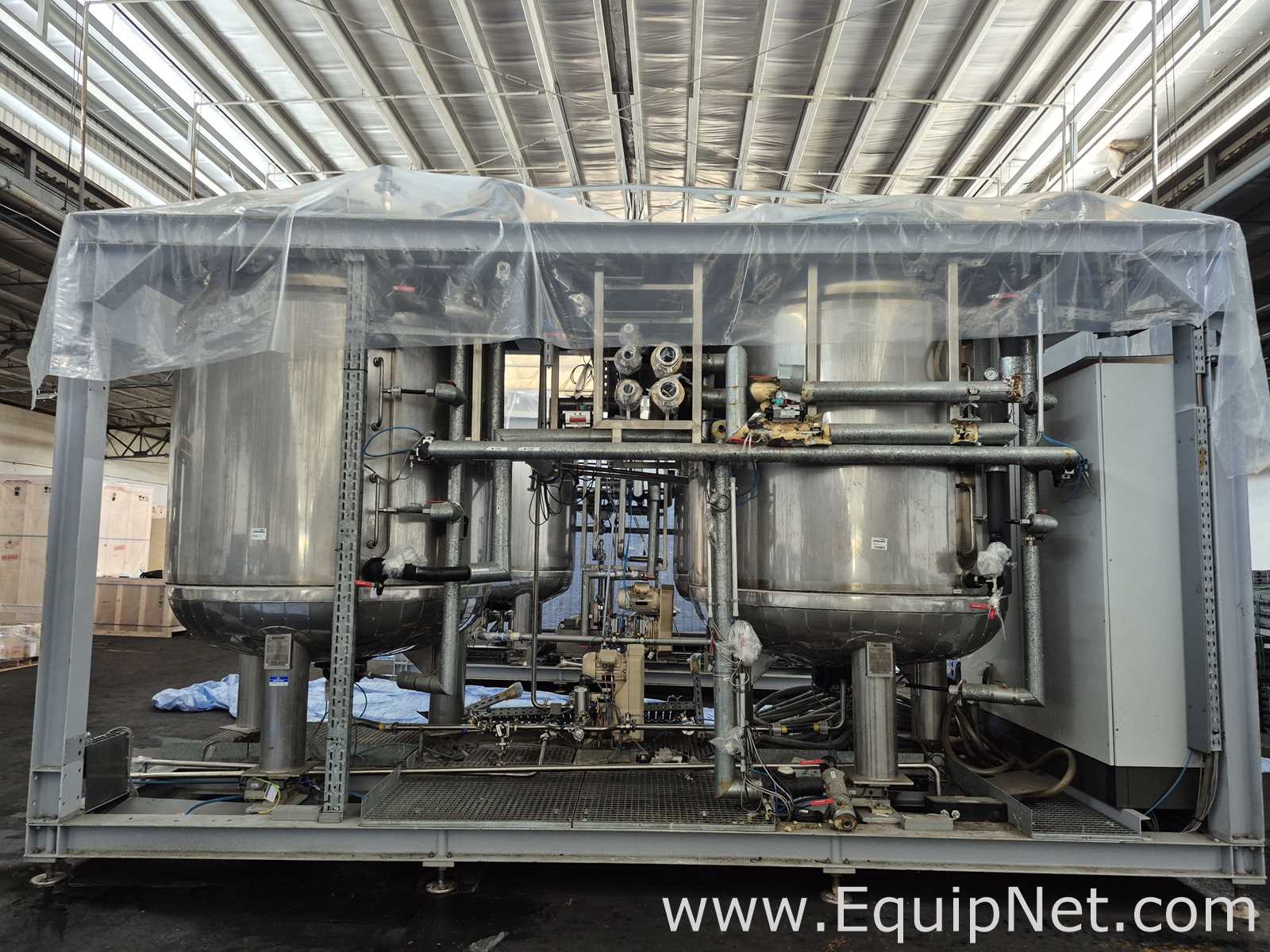 NETZSCH Milling Extension Skid 2-2 - Two 4,000 L Mixing Tanks with Tornado Pump and Control Panel