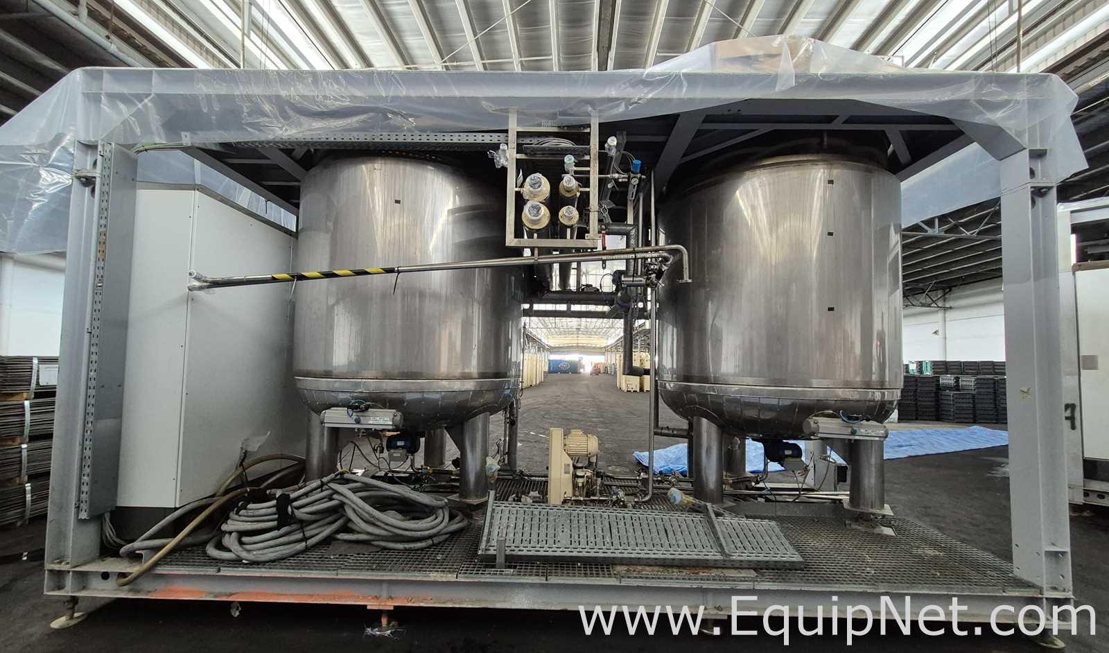 NETZSCH Milling Extension Skid 2-2 - Two 4,000 L Mixing Tanks with Tornado Pump and Control Panel