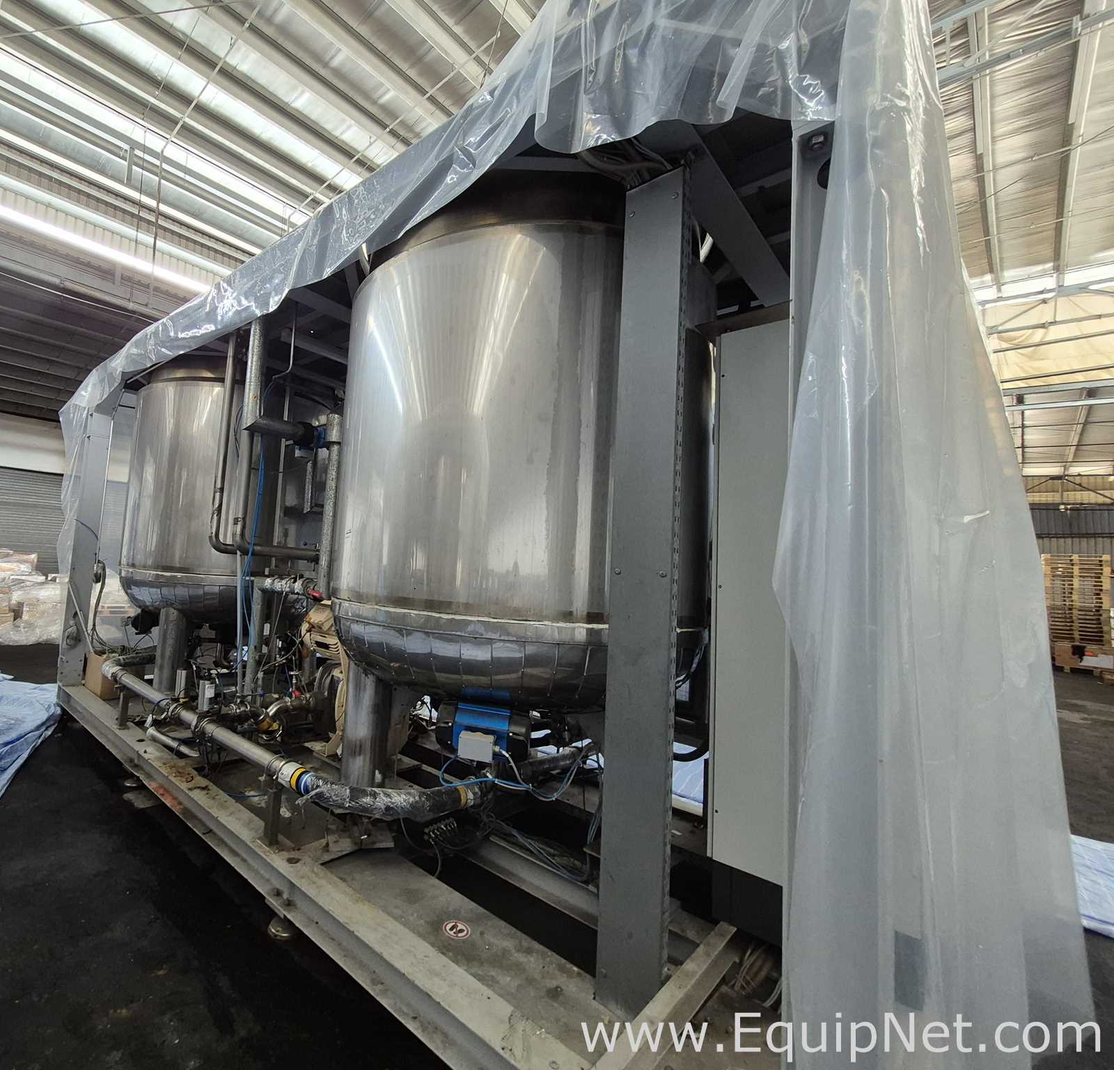 NETZSCH Industrial Premix Extension Skid 1-2 - Two 4,000 L Agitator Tanks, Maxshear Mixer and Pump