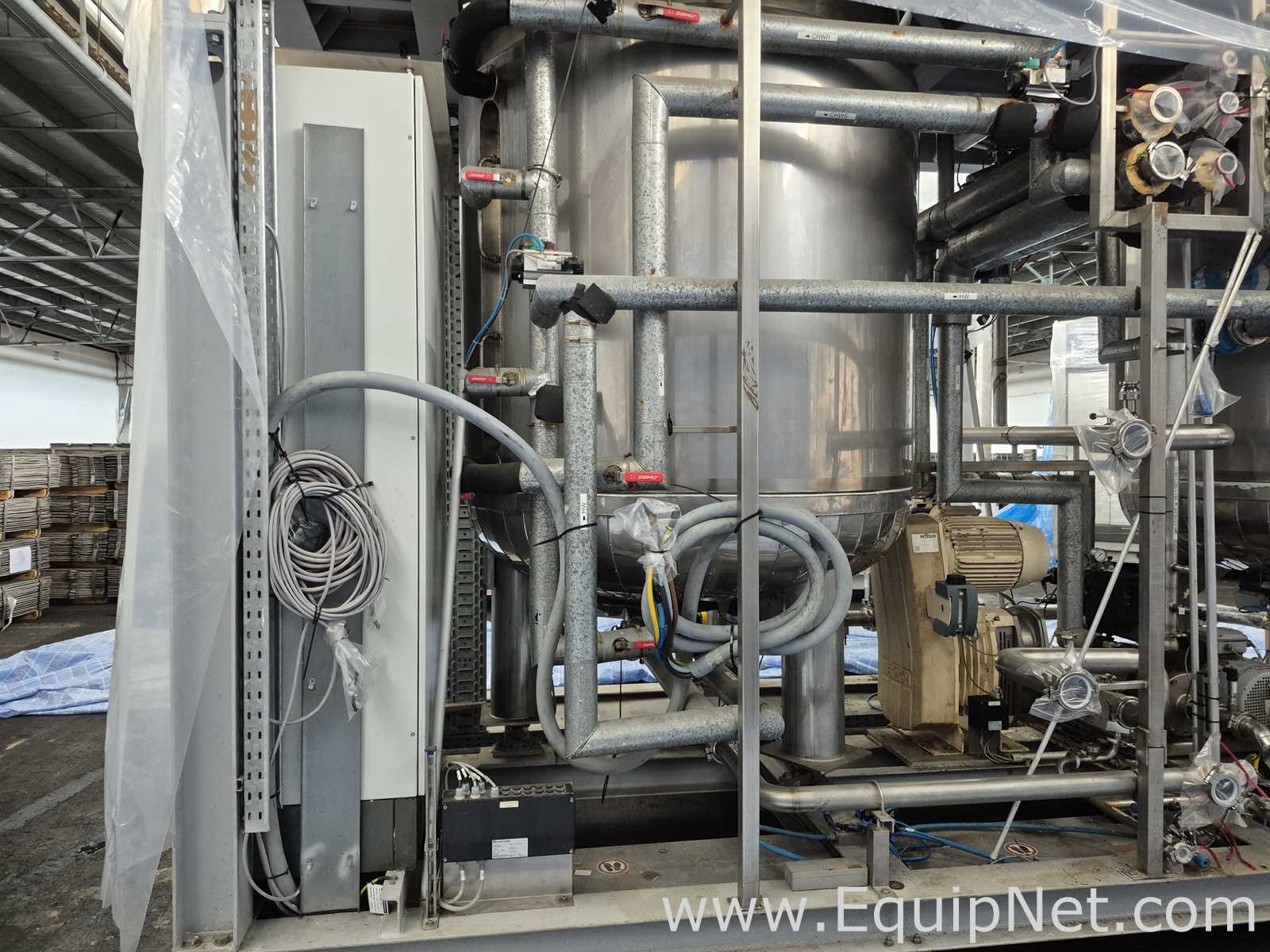 NETZSCH Industrial Premix Extension Skid 1-2 - Two 4,000 L Agitator Tanks, Maxshear Mixer and Pump