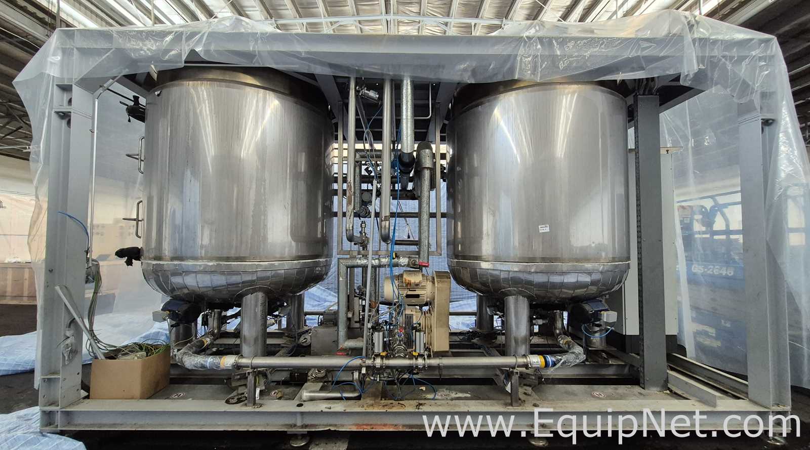 NETZSCH Industrial Premix Extension Skid 1-2 - Two 4,000 L Agitator Tanks, Maxshear Mixer and Pump