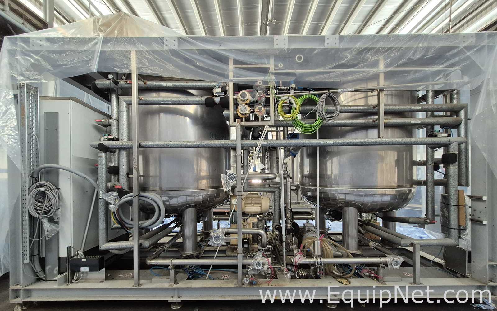 NETZSCH Industrial Premix Extension Skid 1-2 - Two 4,000 L Agitator Tanks, Maxshear Mixer and Pump