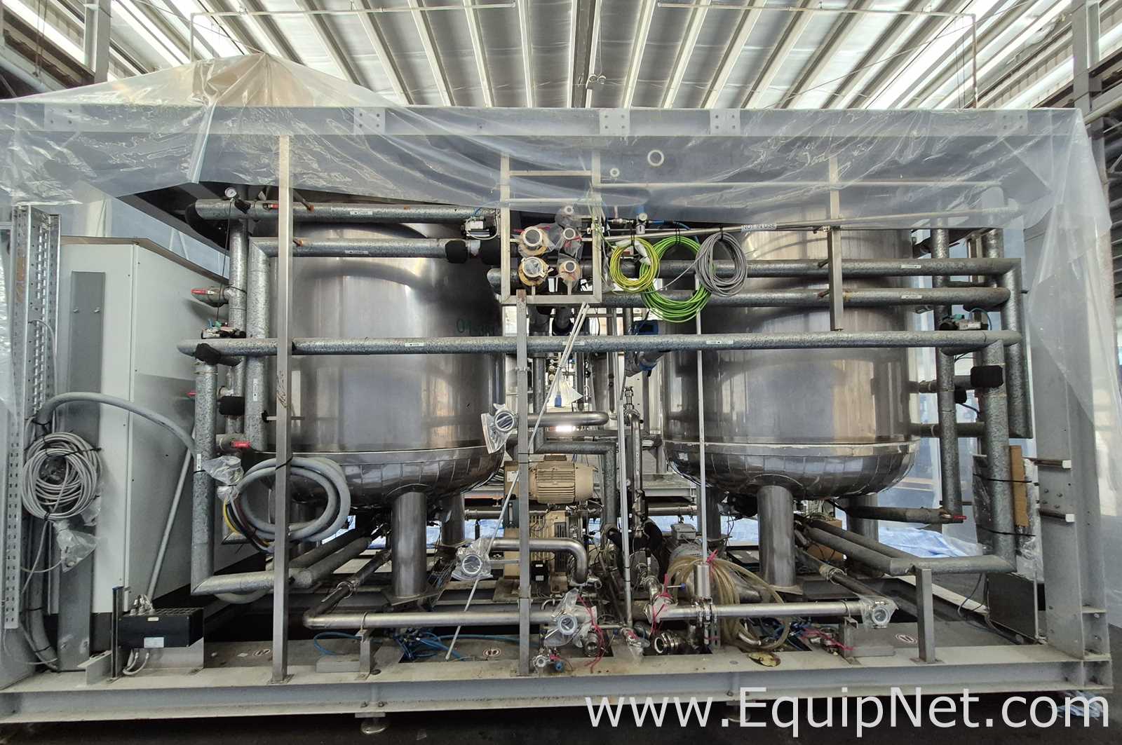 NETZSCH Industrial Premix Extension Skid 1-2 - Two 4,000 L Agitator Tanks, Maxshear Mixer and Pump