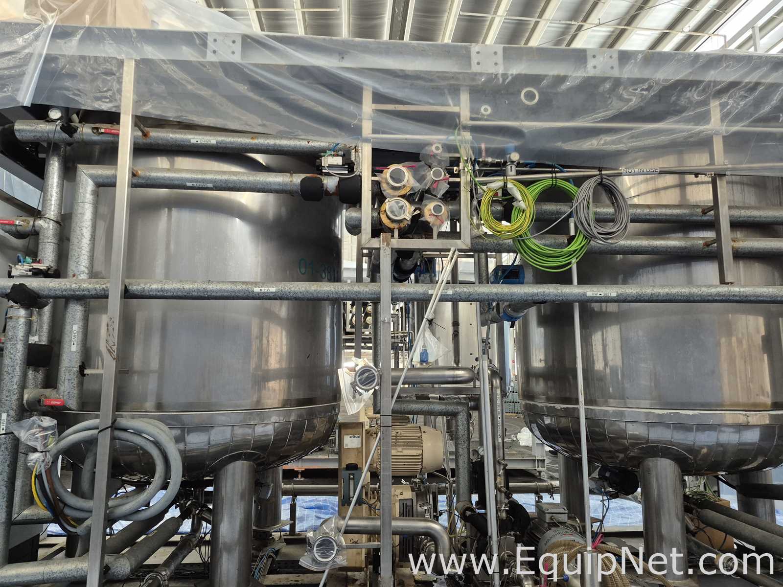NETZSCH Industrial Premix Extension Skid 1-2 - Two 4,000 L Agitator Tanks, Maxshear Mixer and Pump