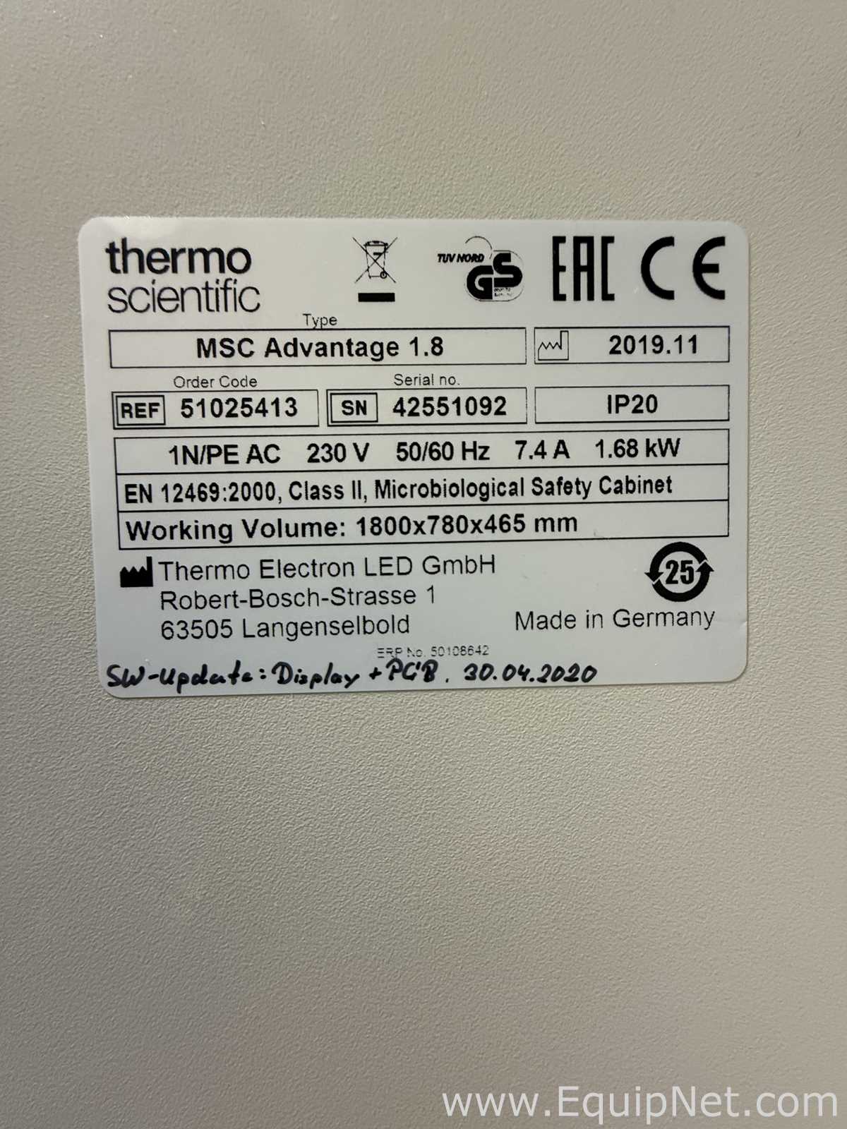 Cabina de Seguridad Biológica Thermo Scientific MSC Advantage 1.8
