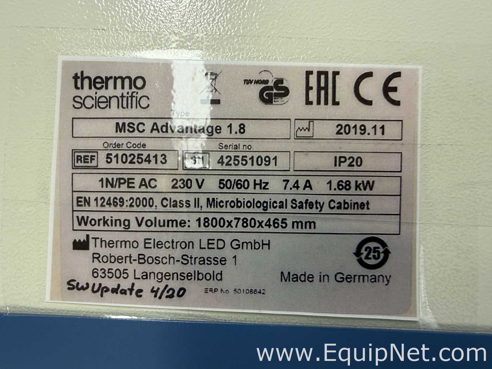 Cabina de Seguridad Biológica Thermo Scientific MSC Advantage 1.8