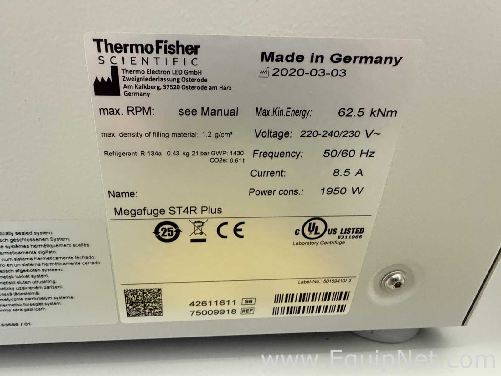 Centrífuga para laboratorio Thermo Fisher Scientific Megafuge ST4R Plus