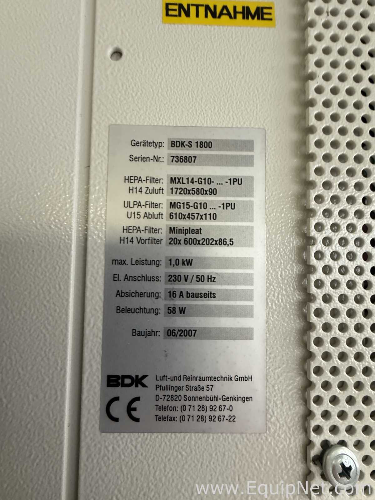 Cabina de Seguridad Biológica BDK S 1800