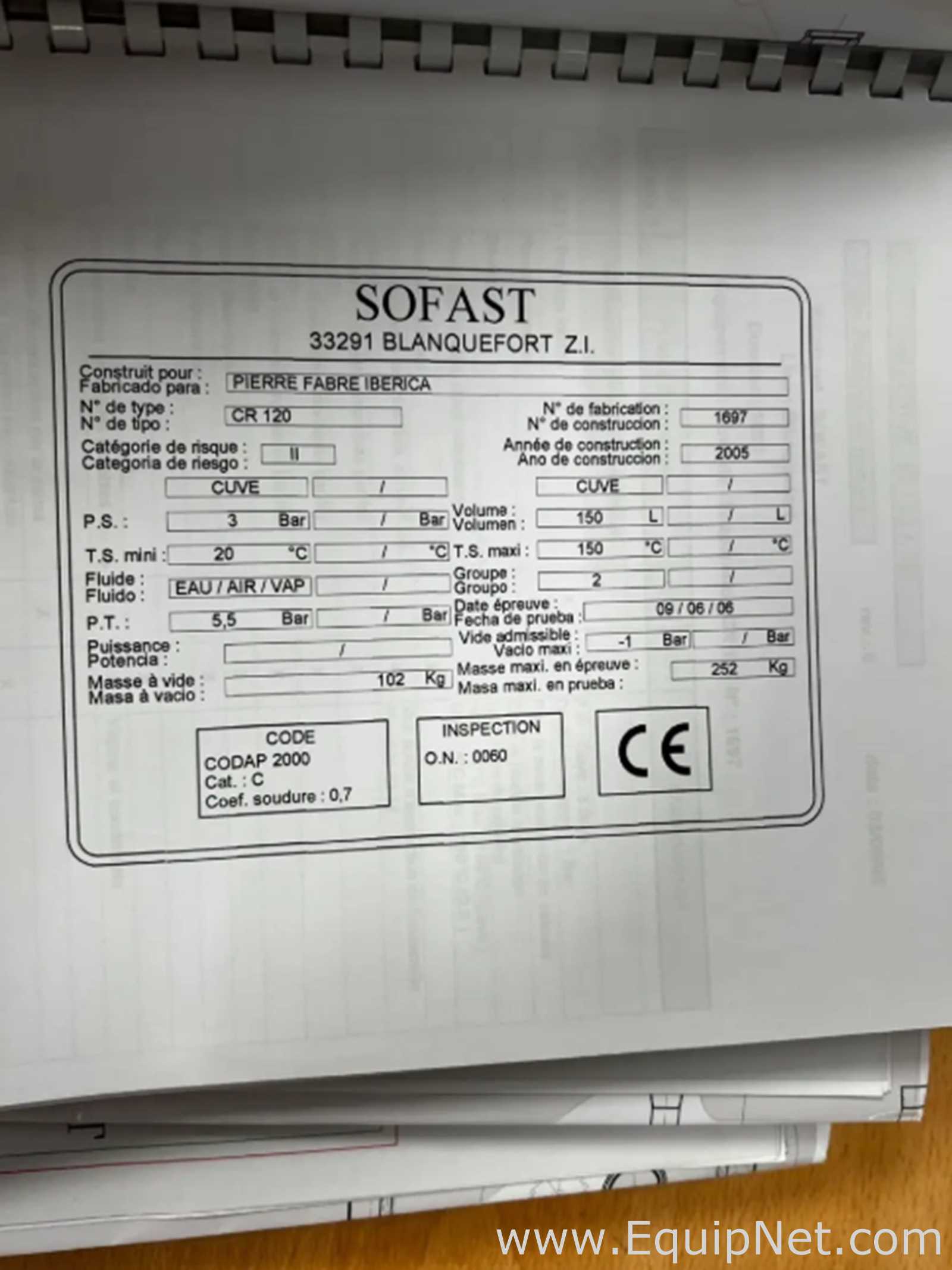 Reator aço inox Sofast CR 120