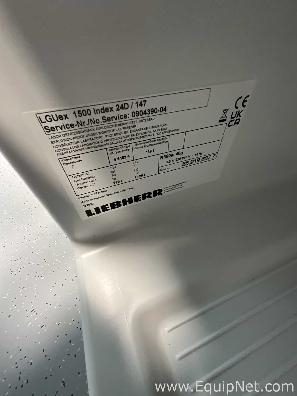 Liebherr LGUex 1500 129 Litre Under Counter Laboratory Freezer
