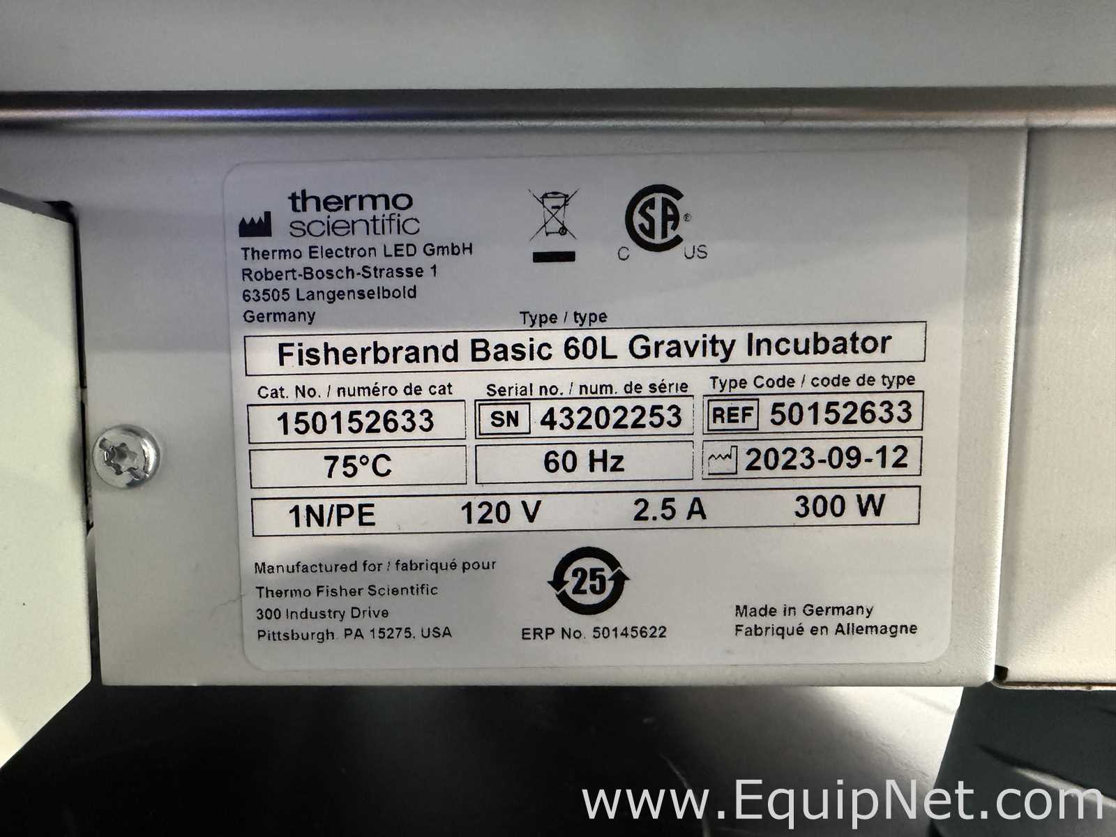 Incubadora Thermo Scientific Fisherbrand Basic 60L