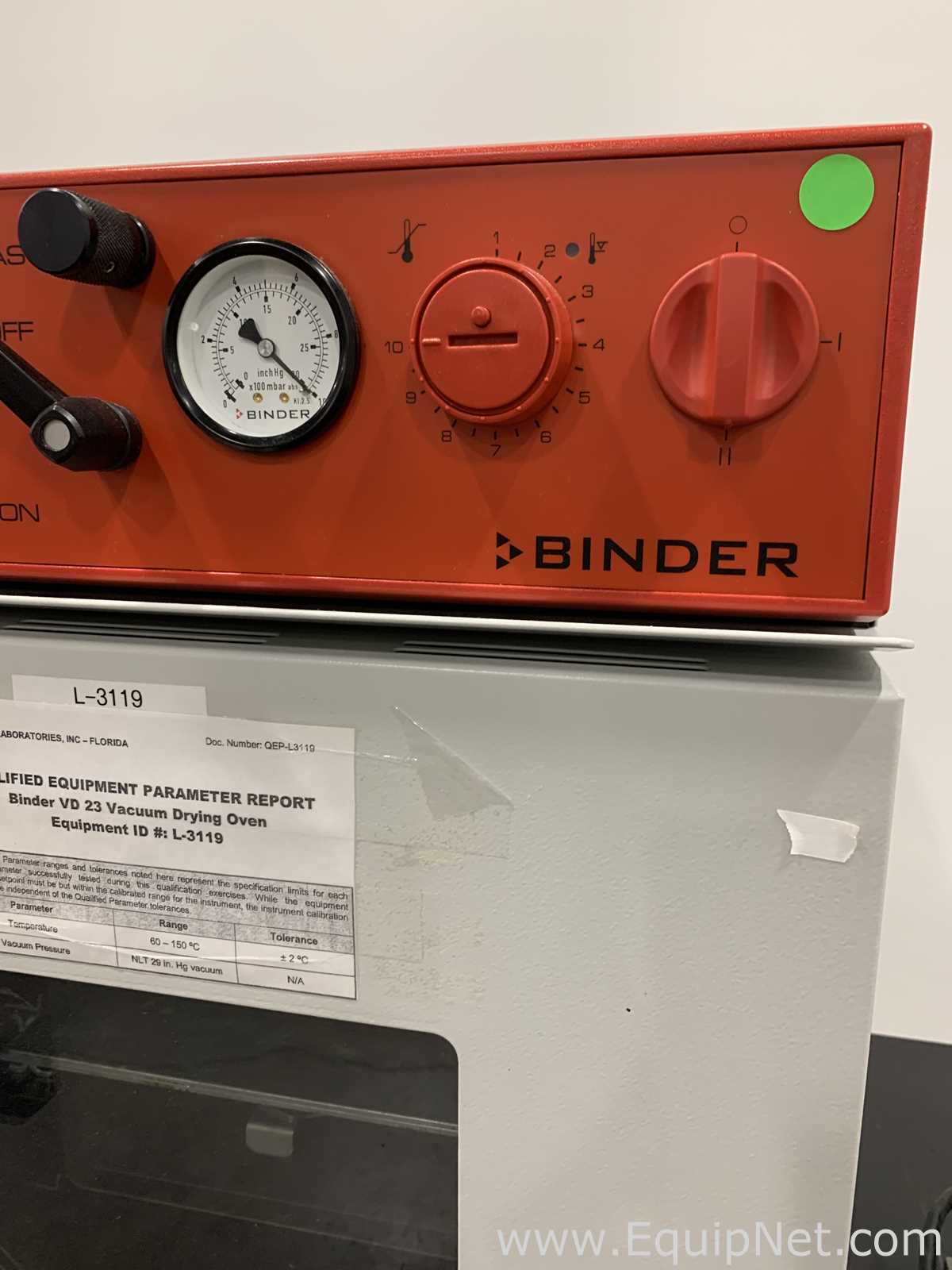Binder VD 23 Vacuum Oven with Vacuum Pump