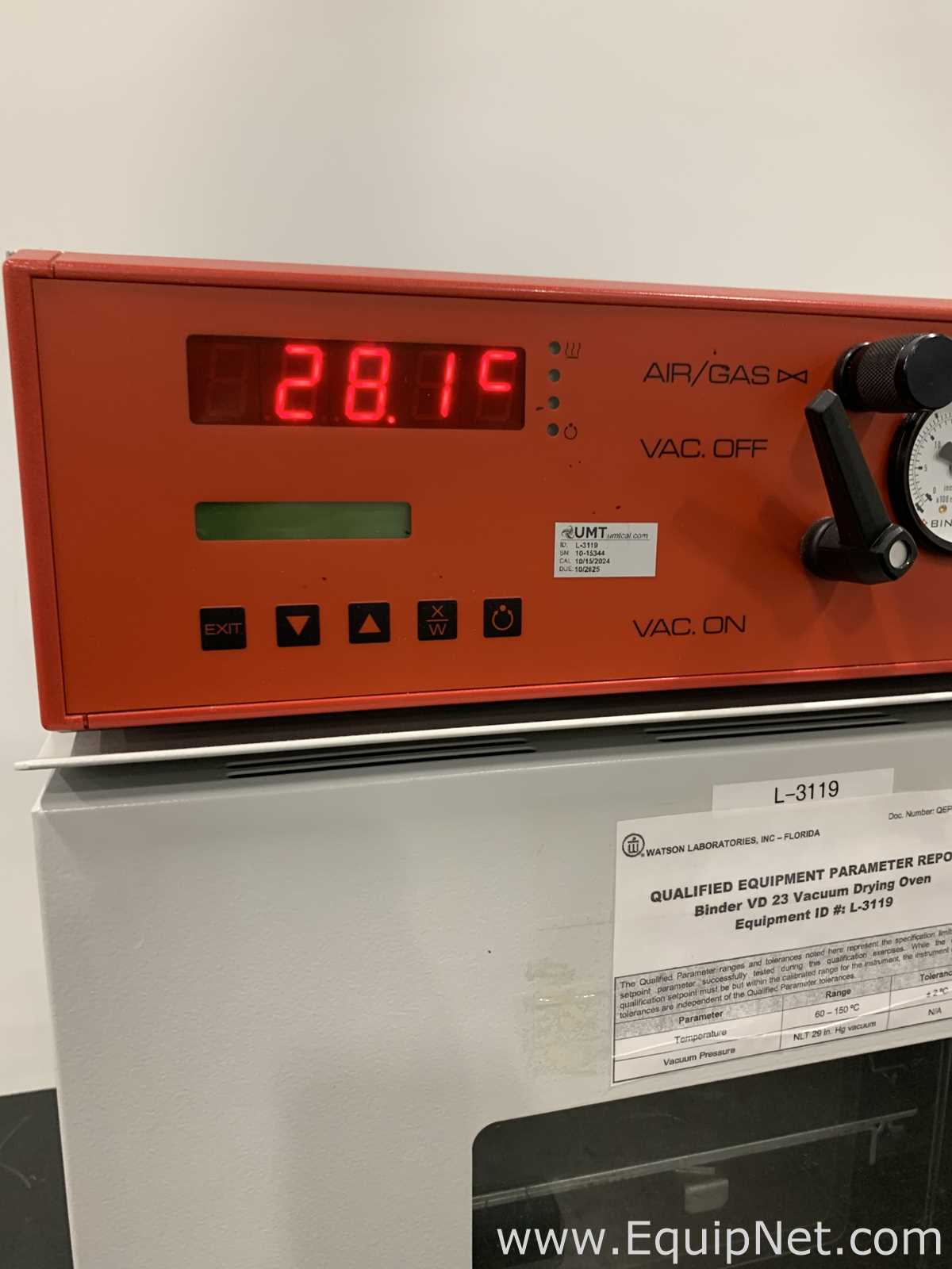 Binder VD 23 Vacuum Oven with Vacuum Pump