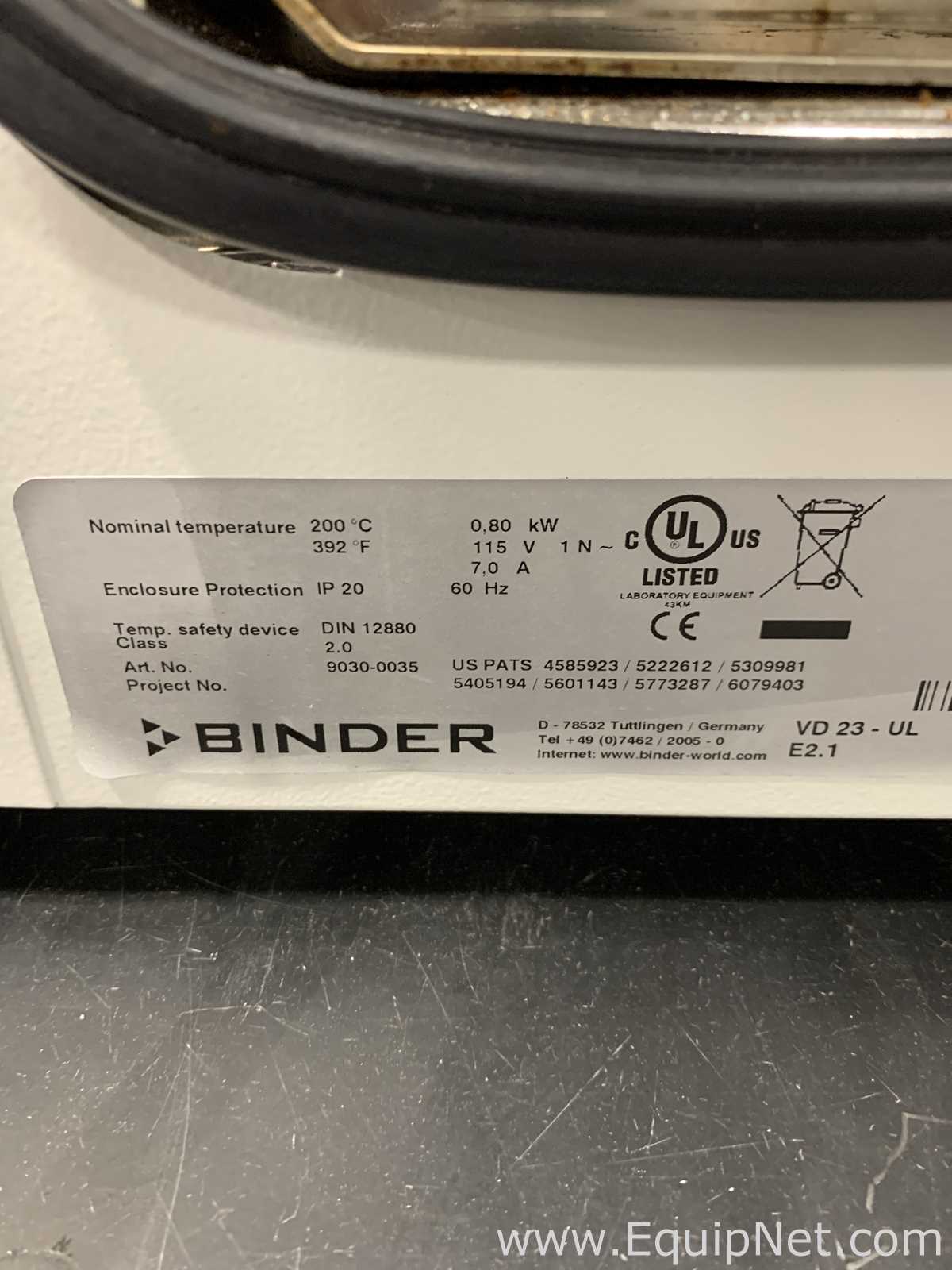 Binder VD 23 Vacuum Oven with Vacuum Pump