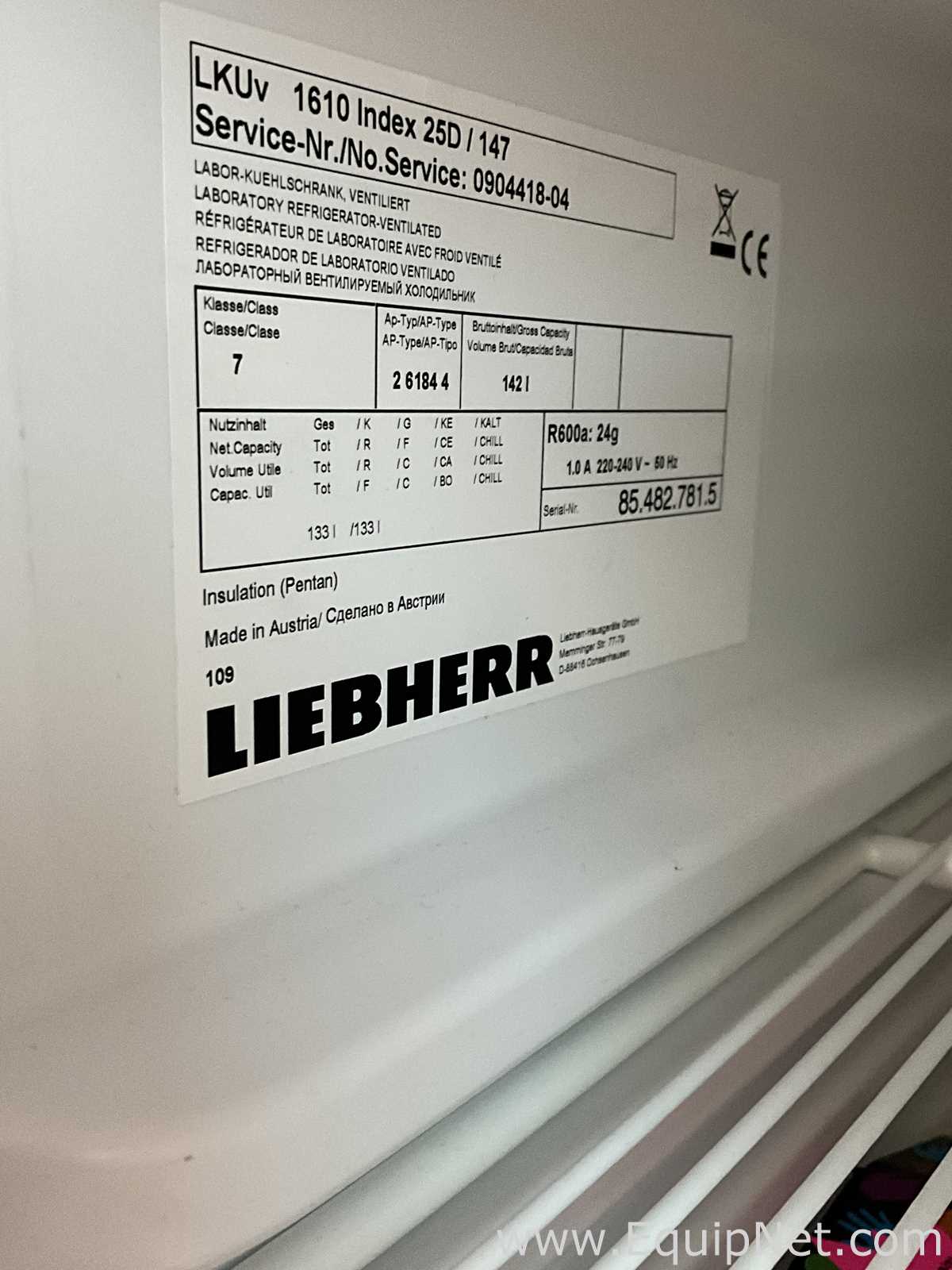 Liebherr LKUv 1610 133 Litre Under Counter Laboratory Refrigerator