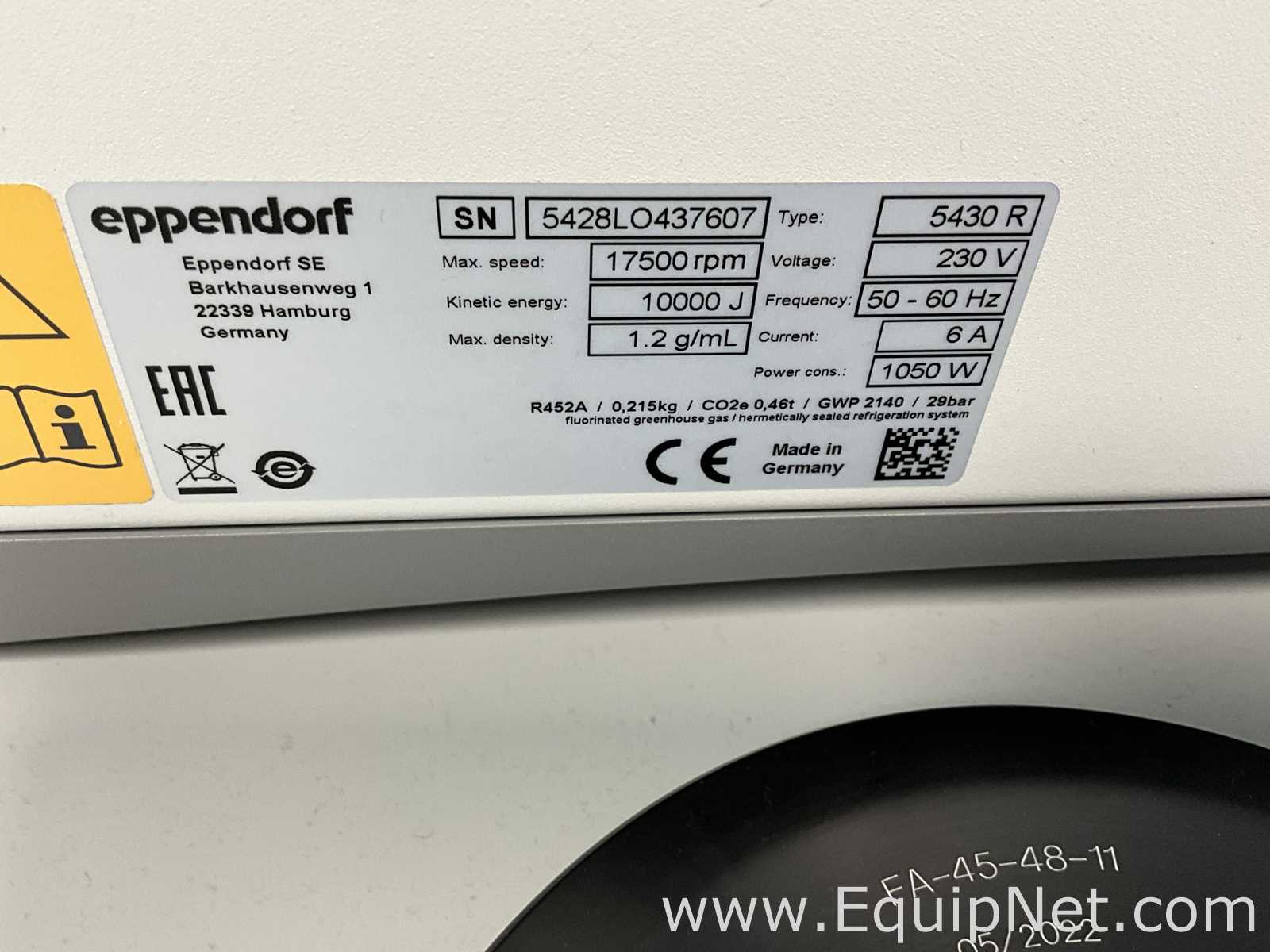 Eppendorf 5430 R Refrigerated Laboratory Centrifuge