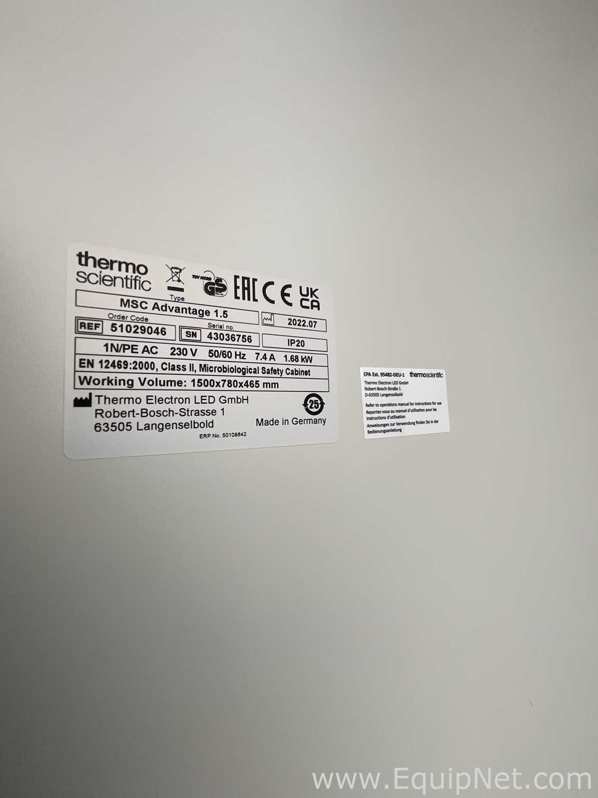 Thermo Scientific MSC Advantage 1.5 Class II Biological Safety Cabinet