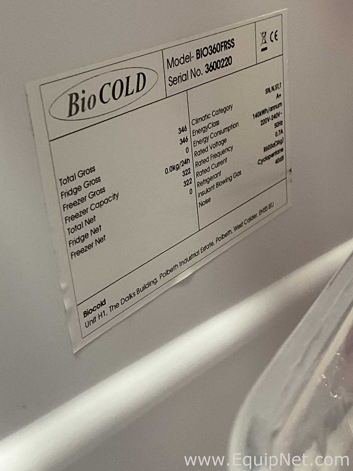 BioCold Scientific Inc. BIO360FRSS 322 Litre Up Right Laboratory Refrigerator