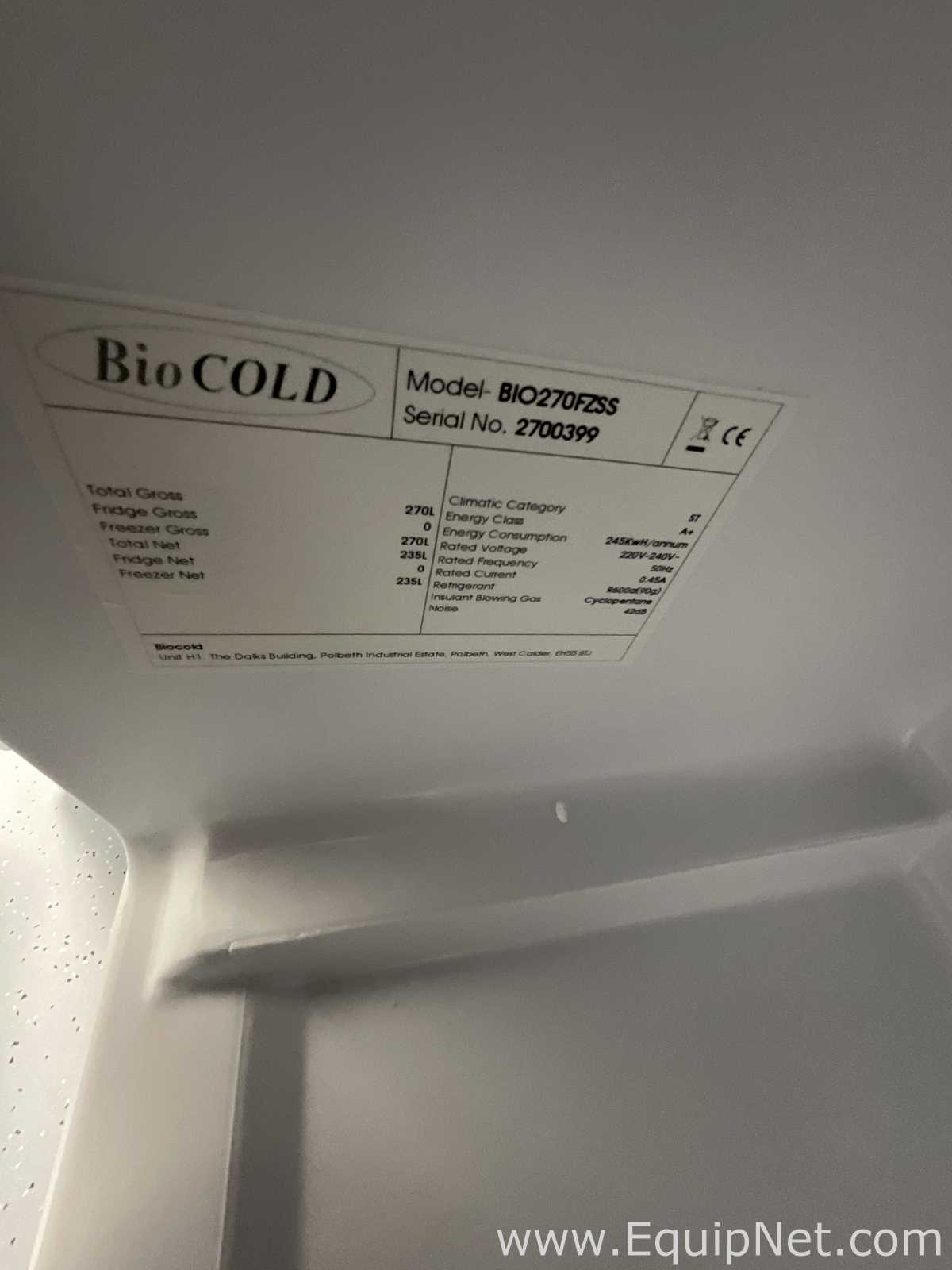 Congelador BioCold Scientific Inc. BIO270FZSS.  235 Litros