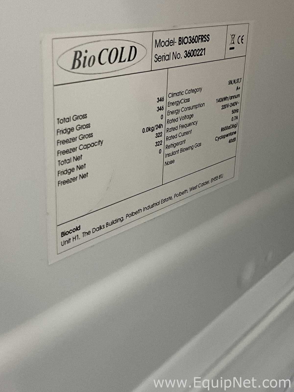 Refrigeradores BioCold Scientific Inc. BIO360FRSS.  322 Litros