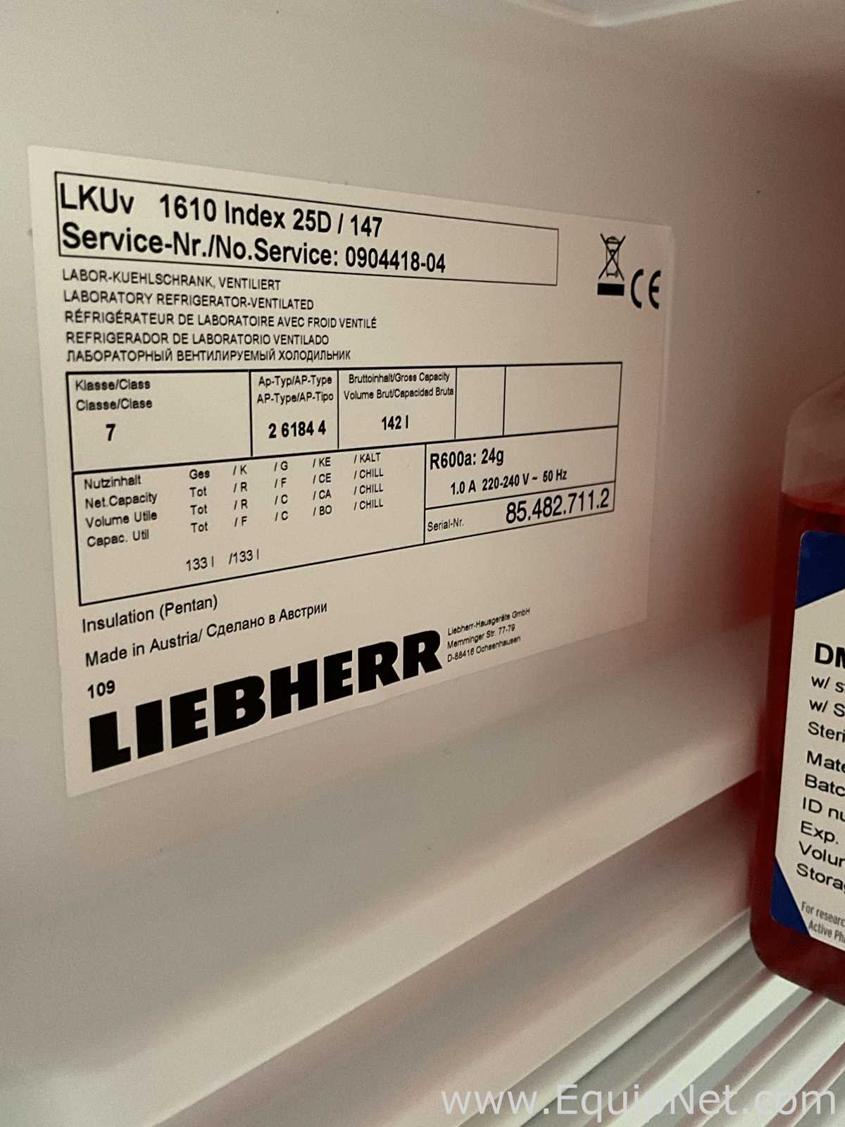 Liebherr LKUv 1610 133 Litre Under Counter Laboratory Refrigerator