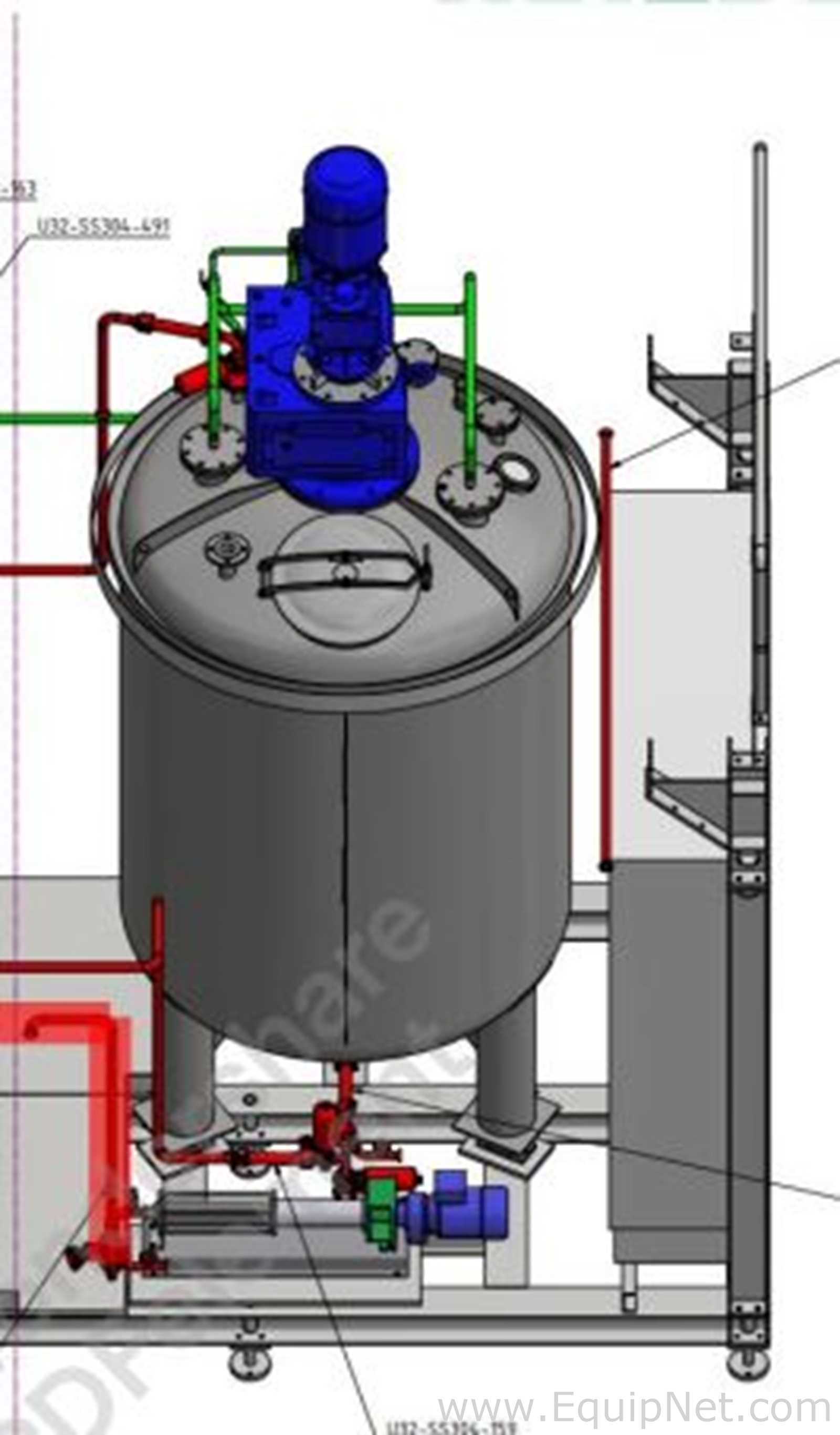 Netzsch Two 4.000 L SS Blending Tanks with Scrapers, High Shear Disperser and Two Pumps - Skid 3-2