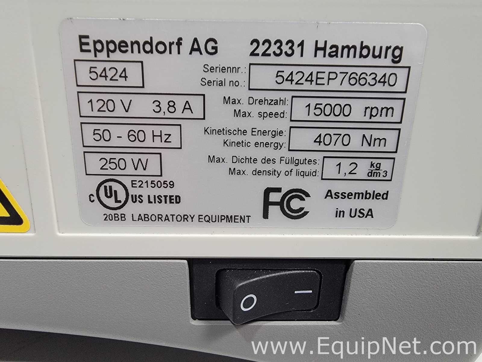 Centrífuga para laboratorio Eppendorf 5424