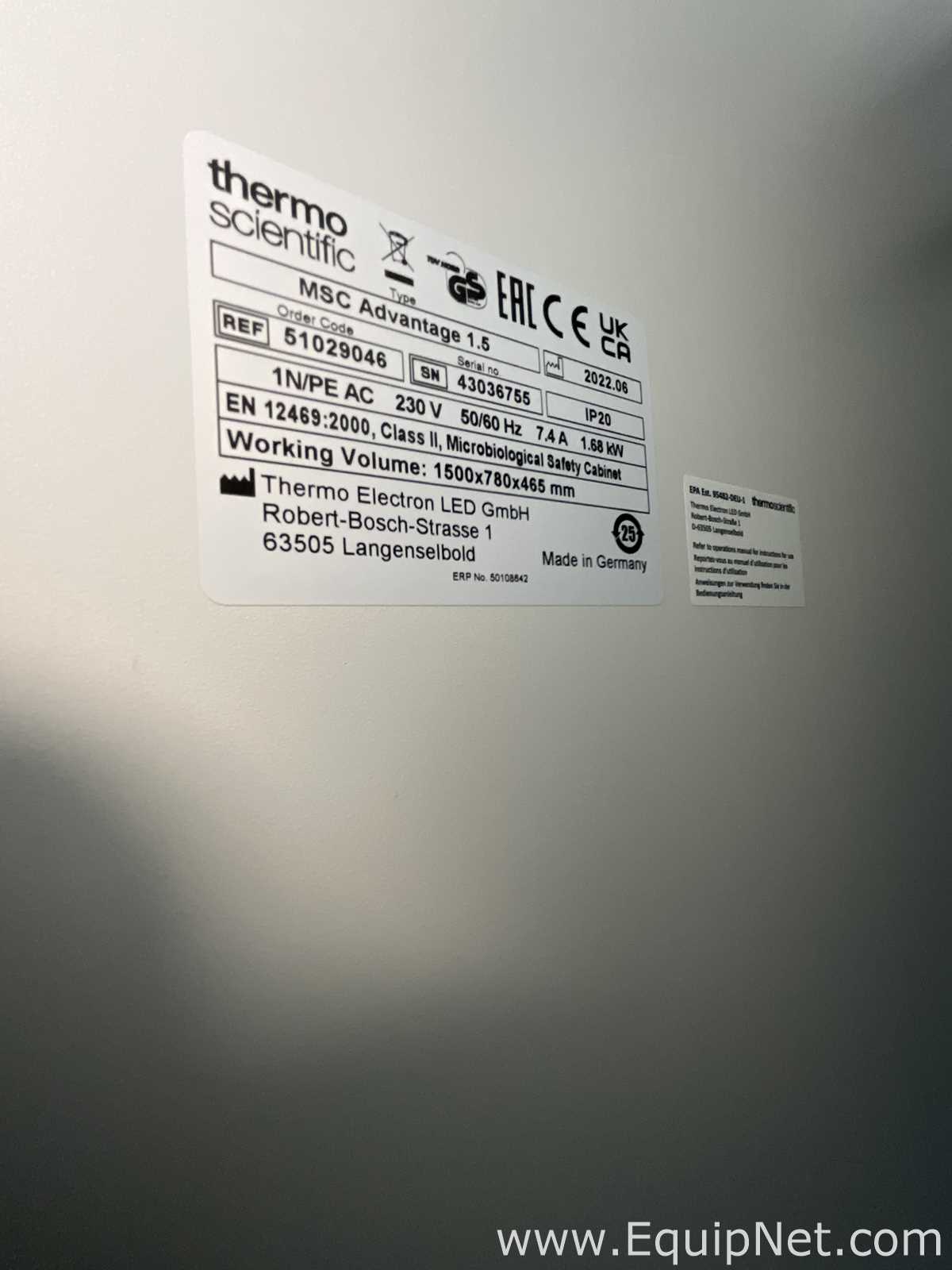 Thermo Scientific MSC Advantage 1.5 Class II Biological Safety Cabinet