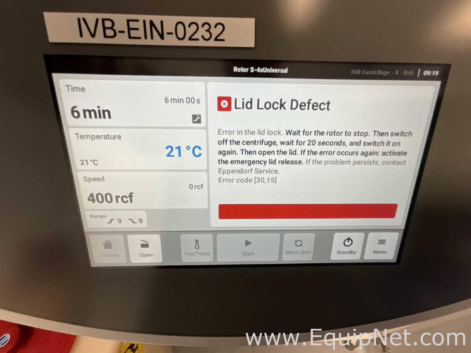 Eppendorf 5910Ri Refrigerated Laboratory Centrifuge - Needs Repair to Lid