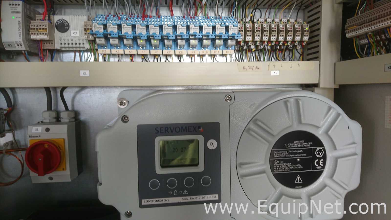 Dr. Marino Muller AG Gas Analysis System for Bio-Reactors with Servomex O2 and CO2 Analyzers