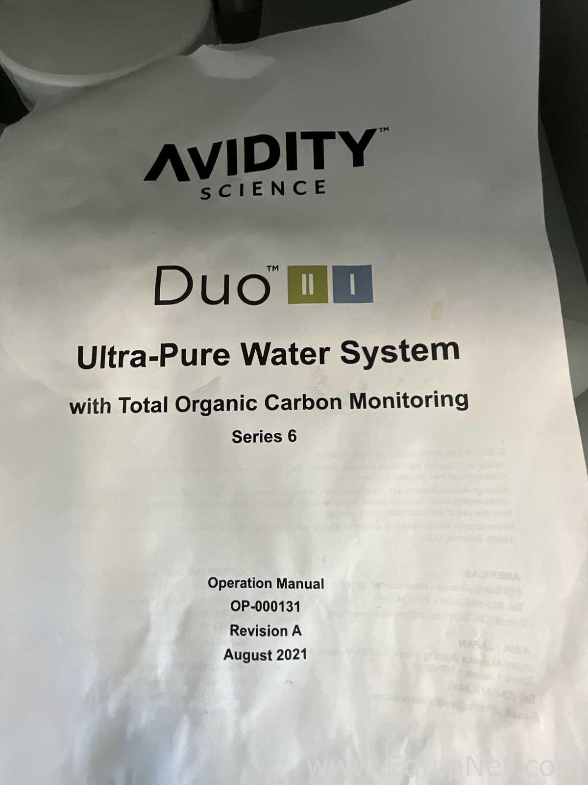 Avidity Science Duo-R Laboratory Purified Water Generation Storage and Dispensing System