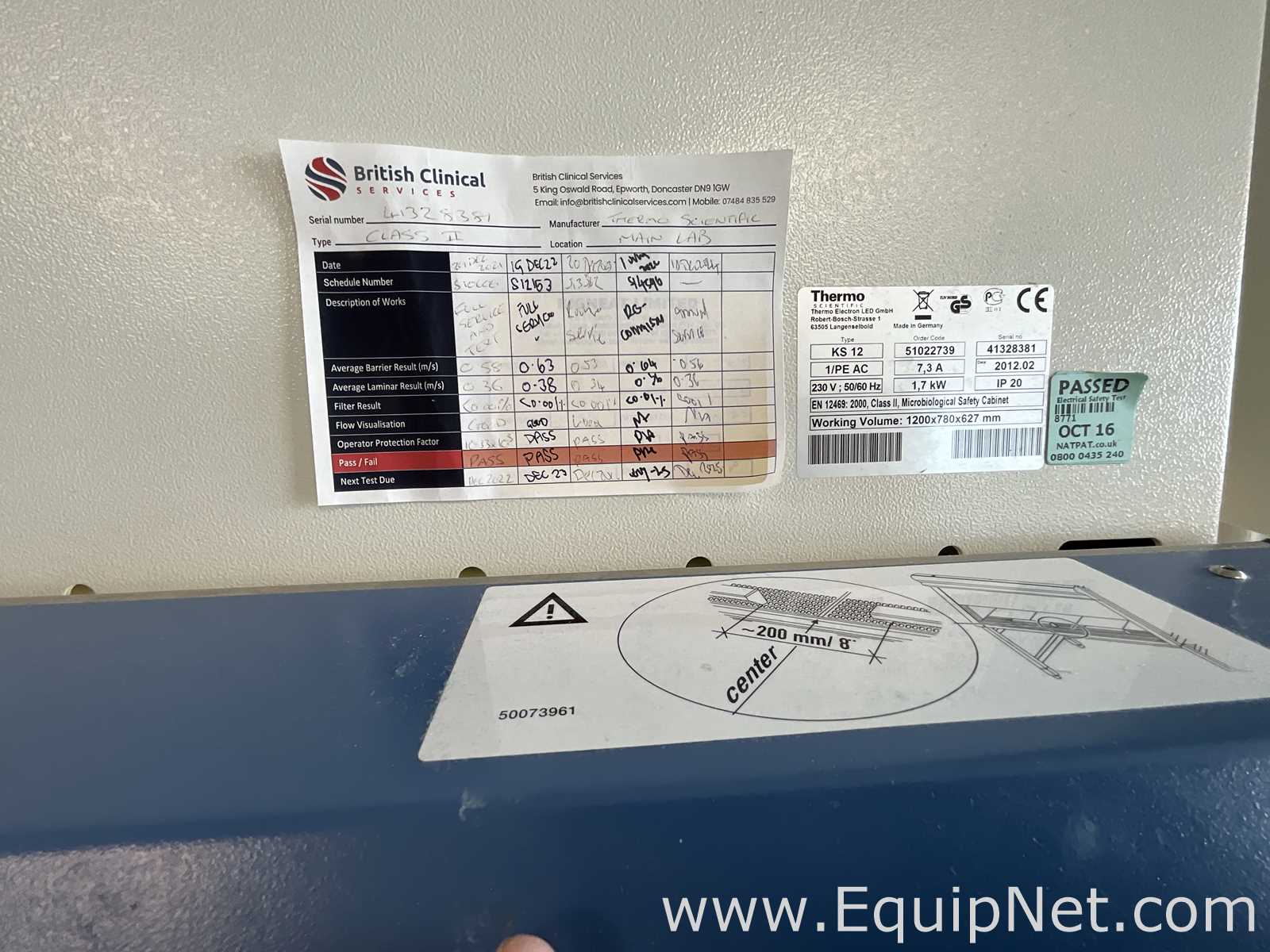 Thermo Scientific Herasafe KS 12 Bench Top Class II Biological Safety Cabinet