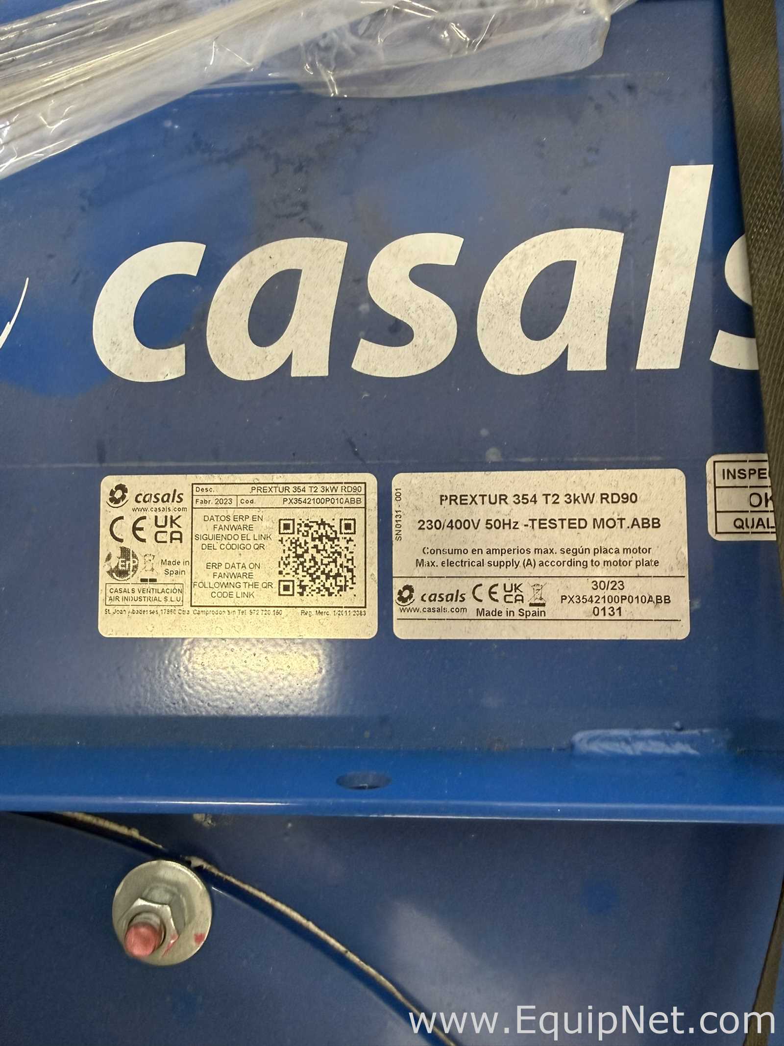 Unused Lot of 28 Casals Prextur 354 T2 3kW Industrial Extraction Fans